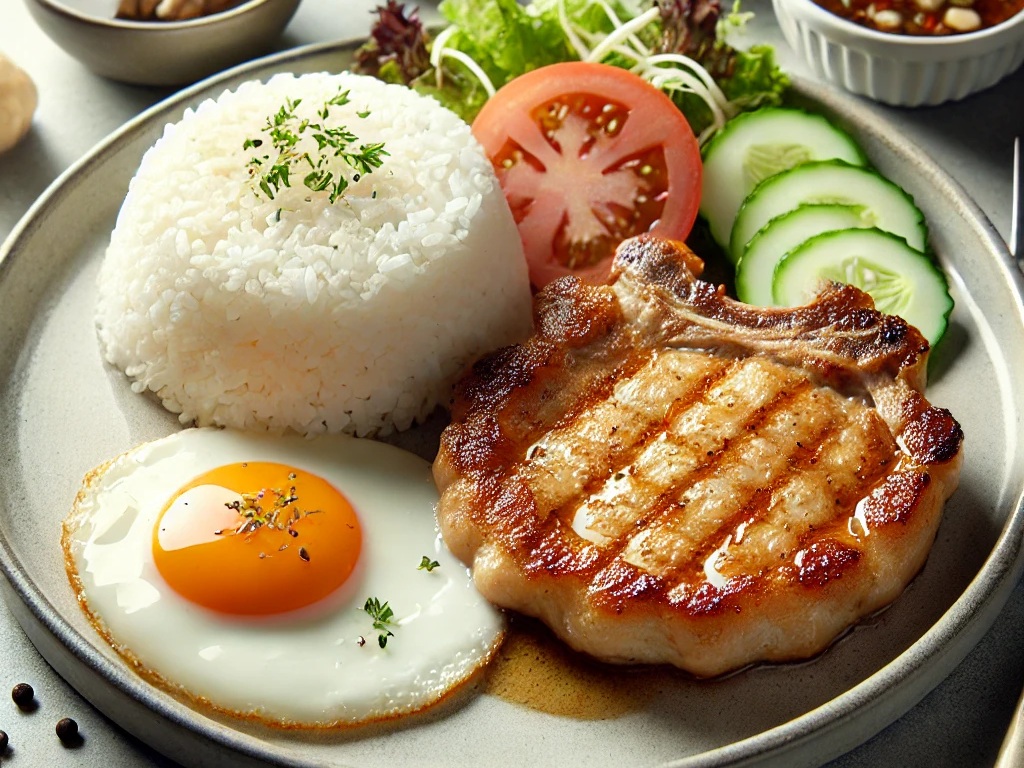 pork chop rice plate